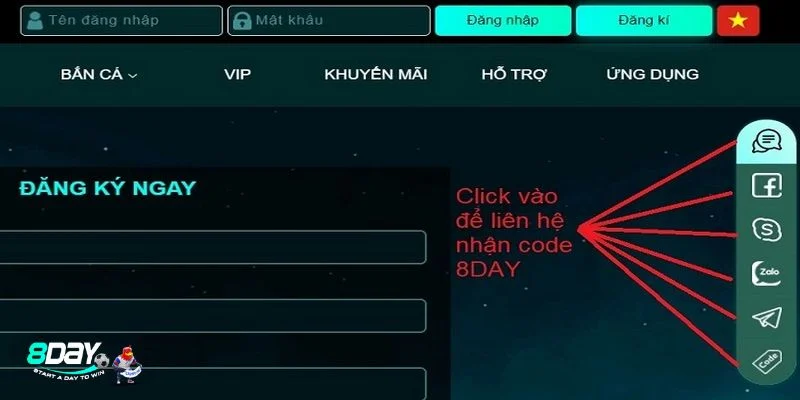 Các bước để nhận code tại 8DAY rất đơn giản. 
